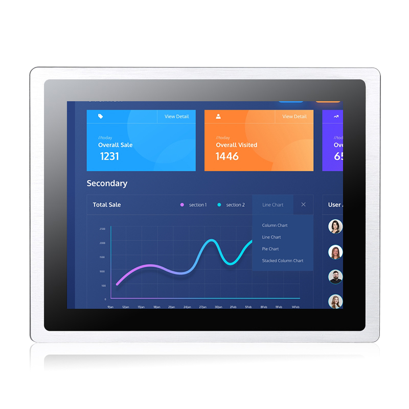 Touchthink factory oem\odm 12v dc input 10.4 inch high contrast ratio 500:1 led backlight industrial panel lcd touch monitor