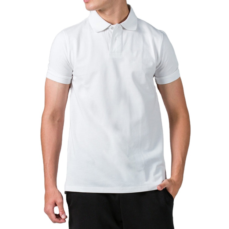 Metro Men Summer Casual Sport Gym Slim White Cotton Short Sleeve Golf Polo shirts