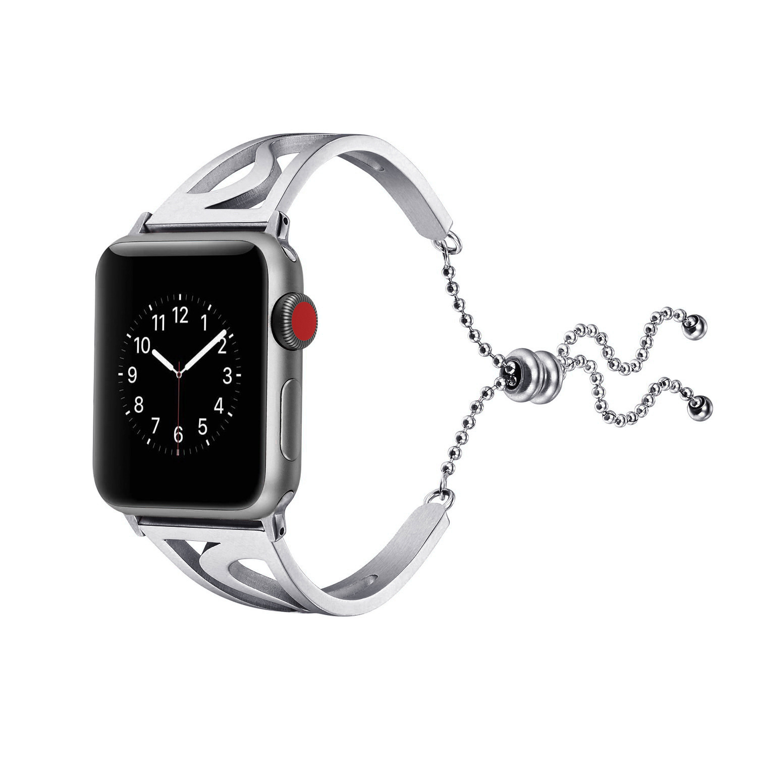 40mm 44mm Luxury Stainless Steel Rose Gold Bling Diamond Watch Band for Apple Watch Strap