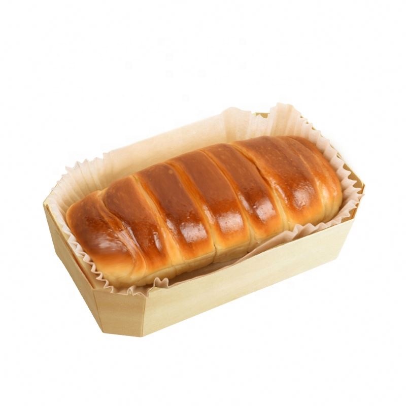 2021 Wooden biodegradable bakeware disposable cake bread mold for oven