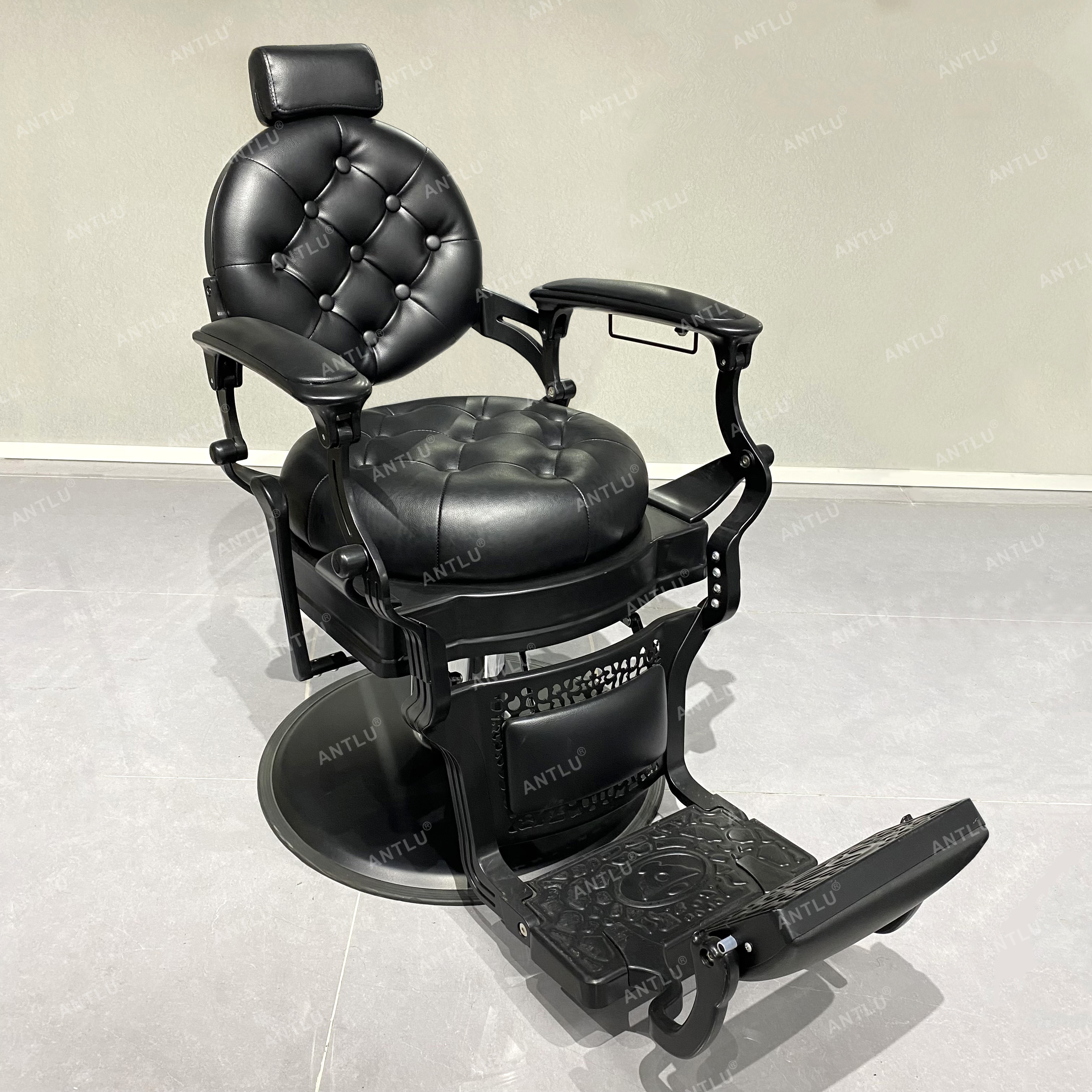 Retro Metal Barber Chairs Salon furniture Reclining Hairdressing heavy duty hydraulic pump beauty Hair vintage man barber chair