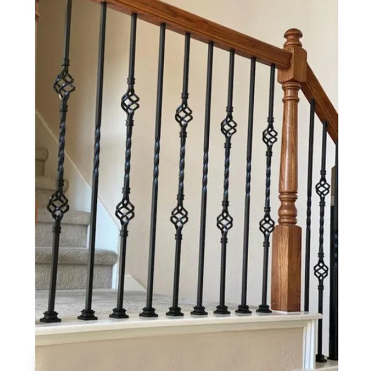 Fence parts decorative forged iron staircase balusters for garden and stairs