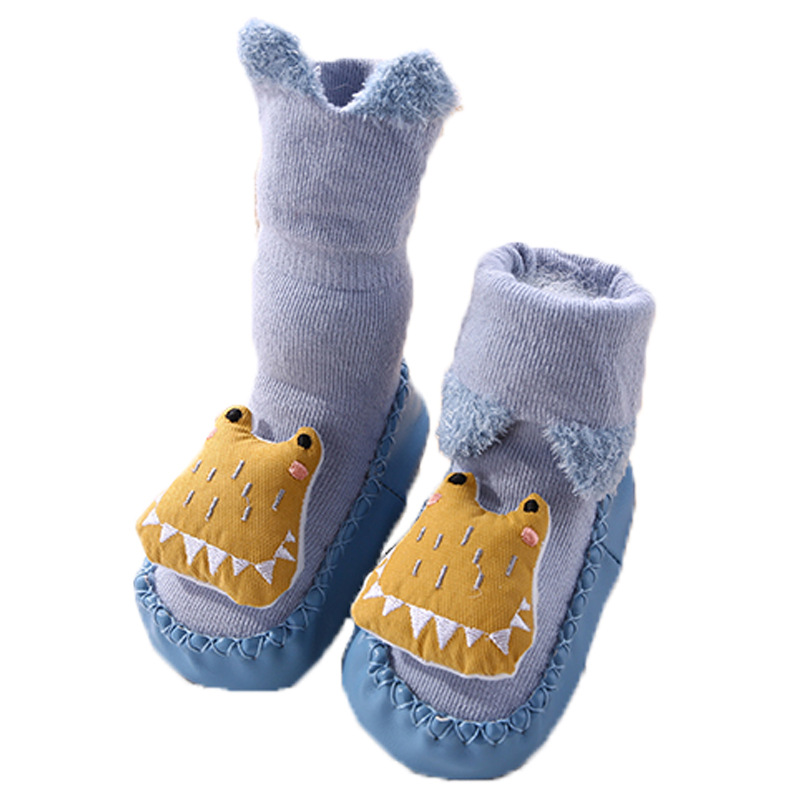 Hot Sale Baby Toddler Shoes And Non-slip Cartoon Cute Doll Children's Socks Long Waist Turn Up Baby Floor Socks For Kids