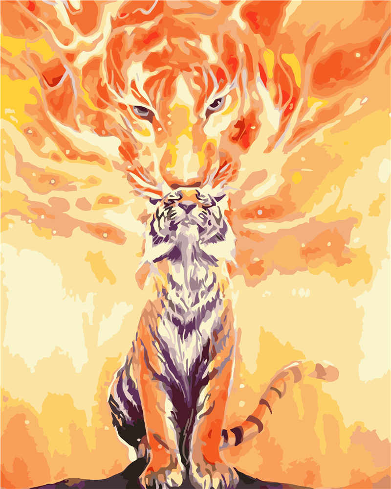 40 * 50cmVA-0637Tiger kingDecoration импрессионистская живопись акриловая цифровая ручная роспись Лак Ручная роспись