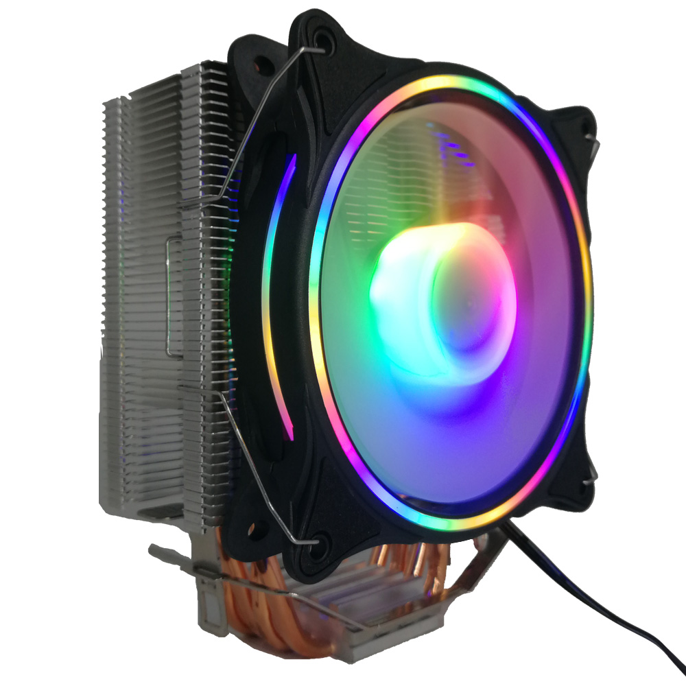 Кулер для процессора с RGB-подсветкой, воздушный радиатор с 4 трубками, универсальный охлаждающий вентилятор для настольного компьютера
