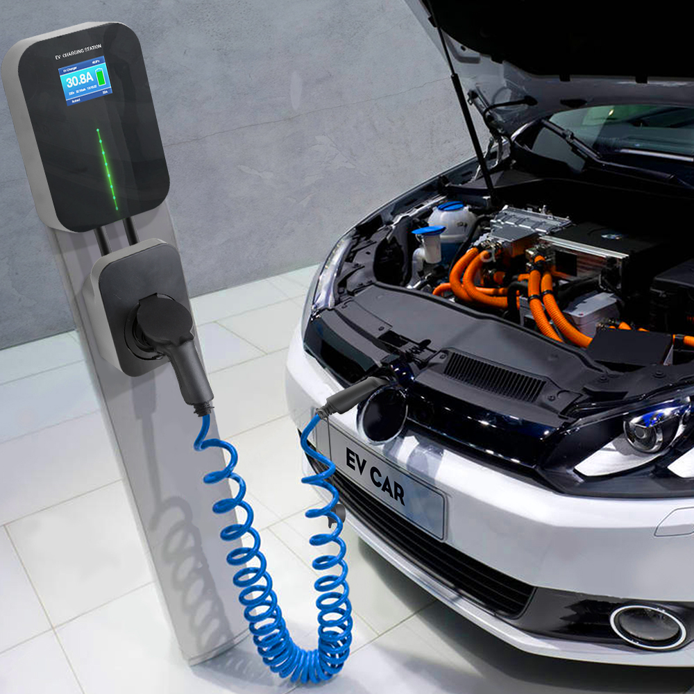 20 футов IP66 32A 7.2KW Тип 2 Портативный EV зарядный кабель для зарядки электрических автомобилей Wallbox зарядное устройство