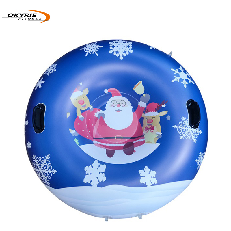 Okyrie Eco Thicker Pvc Heavy Duty hard bottom tubing snow tube sled Ski Toy For Kids And Adults