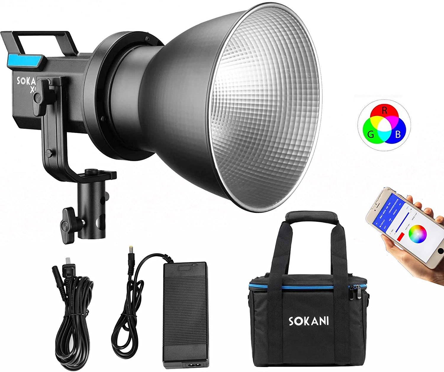 Оборудование для фотоосвещения 80 Вт 2800-10000K sokani X60 RGB Светодиодное студийное освещение с управлением через приложение и сумкой для переноски