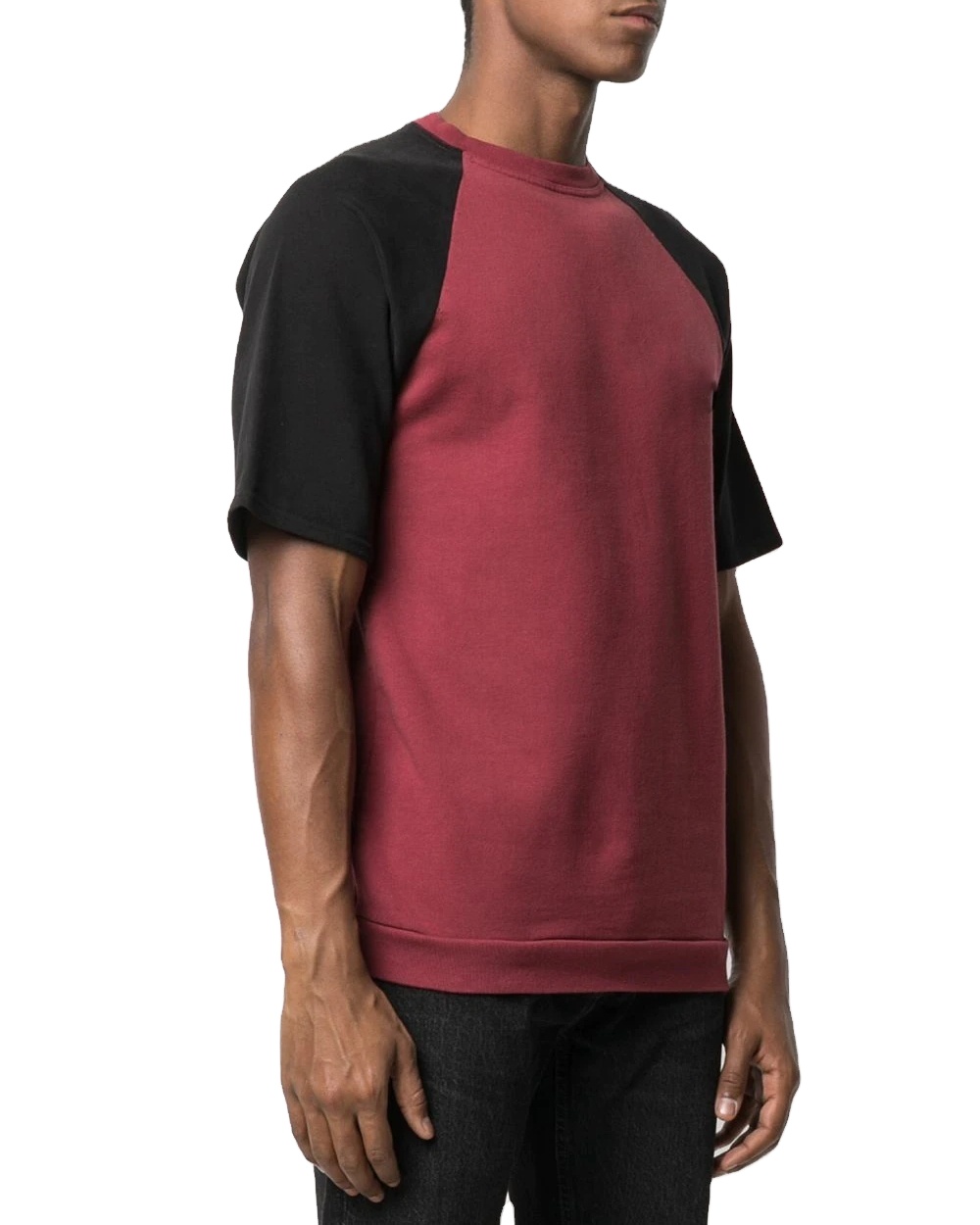 Custom Color Block Fashion Tshirt Mens Heavy Cotton Two Tone Raglan Sleeves T-shirt