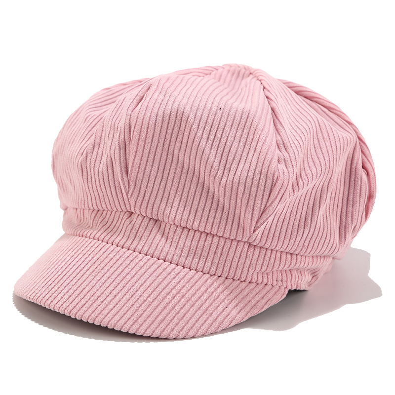 Pure Color Casual Wild Solid Color Beret with Brim Unisex Beret Peaked cap Winter Outdoor Keep Warm Beret Hats