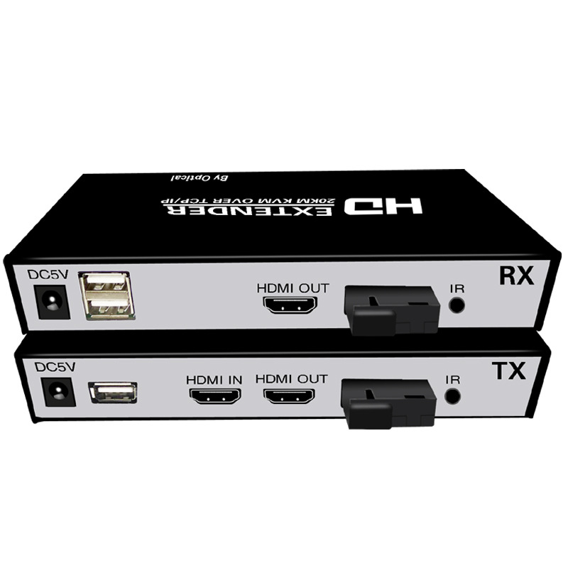 Лидер продаж, новые товары, поддержка 1080P, 20 км, 1920x1080, 60 Гц, ИК HDMI KVM, высокое качество, удлинитель волокна HDMI