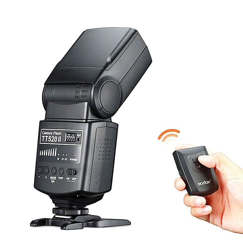 Вспышка для камеры Godox TT520 II TT520II, встроенный беспроводной сигнал 433 МГц + триггер для вспышки для цифровых зеркальных камер Canon, Nikon, Pentax, Olympus