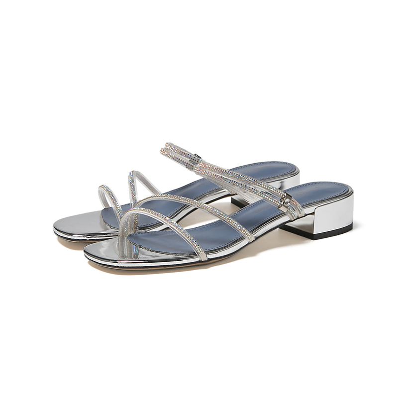 JOSINY 2021 Summer Women's Heeled Sandals Ladies Sandals Pu Flat Heel Slip On Open Toe Ladies Shoes
