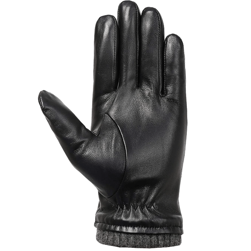 Premium Quality Genuine Shearling Leather Gloves For Men Touchscreen Play Phone Napa Lined Driving Gloves