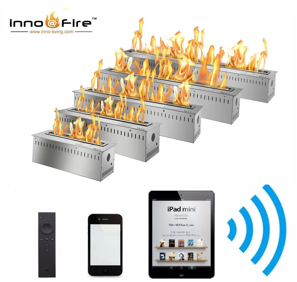 hot sale 36 inch Google home voice control cheminee eco fireplace bio ethanol burners