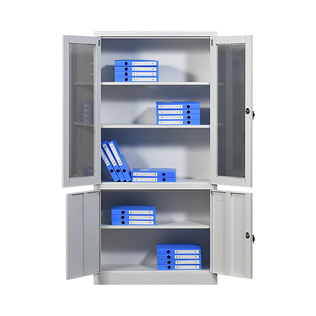 Office furniture steel up swing glass door file cabinet for storage