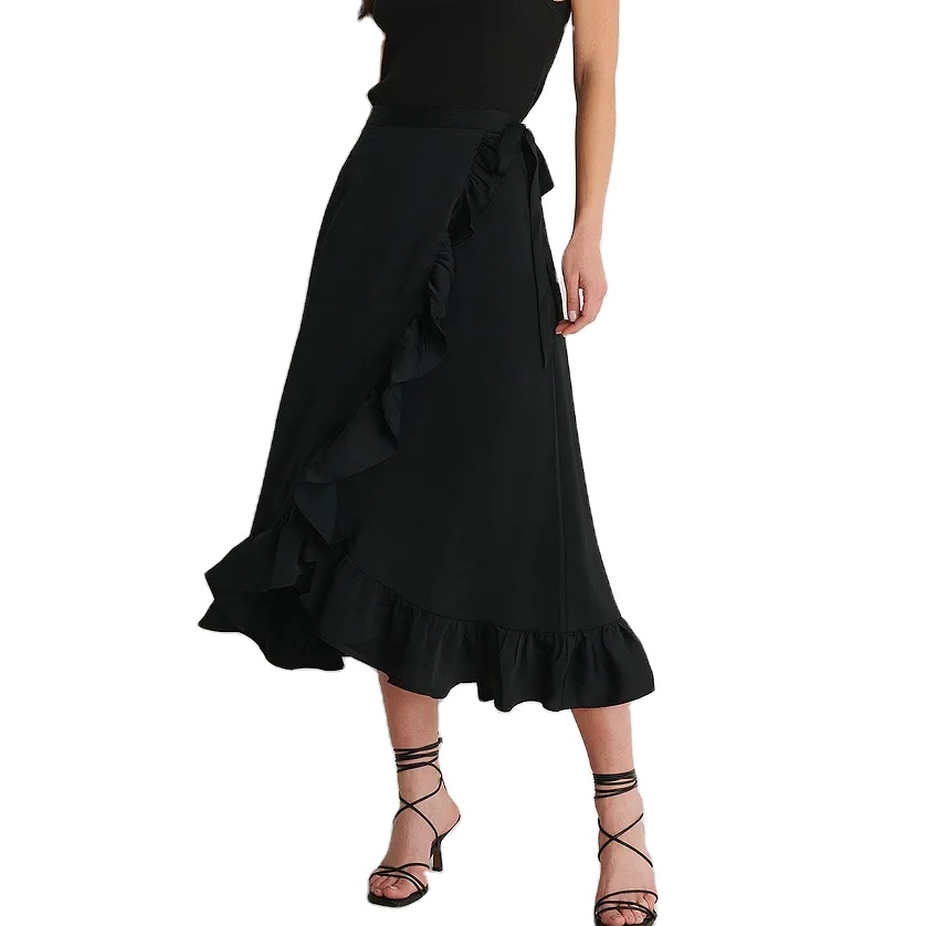 OEM woman clothing Frill Overlap Skirt plus size dress & skirts womens skirts