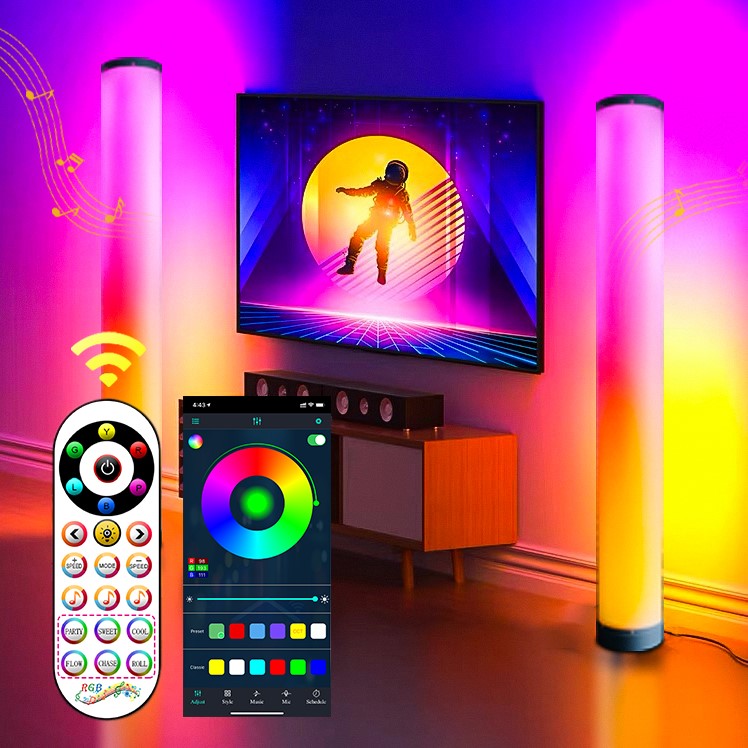 Living Room Color Changing Floor Light Nordic Modern Decorative APP Remote Control Corner LED RGB Floor Lamp