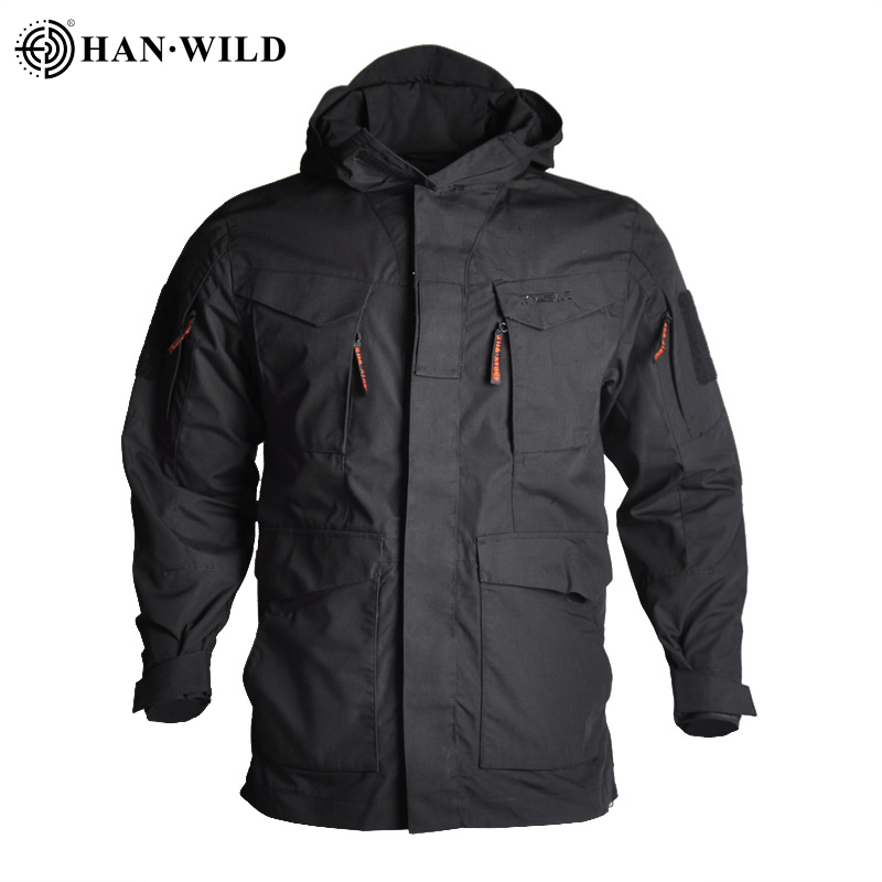 HAN WILD M65 тактическая куртка, куртки для походов и кемпинга, Длинная толстовка, спортивное пальто, мужские куртки с несколькими карманами, водонепроницаемая ветровка
