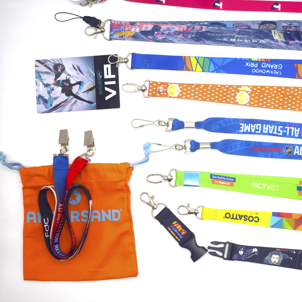 Logo Led Light Layers Custom Double Keychain Hook Id Holder Nba Game Flat Fancy Polyester Lanyard
