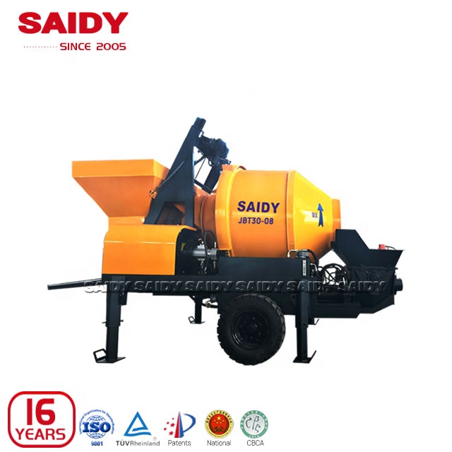 SAIDY 30 куб. М/ч мобильный дизельный бетоносмеситель и насосный смесительный конвейер