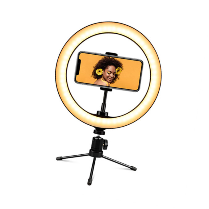Hot sale 15 inch selfie ring light with tripod stand adjustable3 color modes and 10 color levels