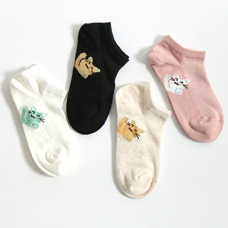 Wholesale Breathable Spring Summer Cute Animal Women Bamboo Ankle Socks