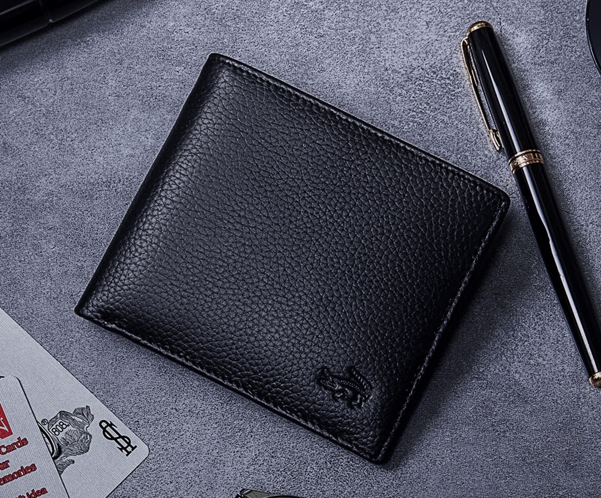 Hand-made Genuine Leather custom Men's Slim Wallet Credit Card Holder Purse