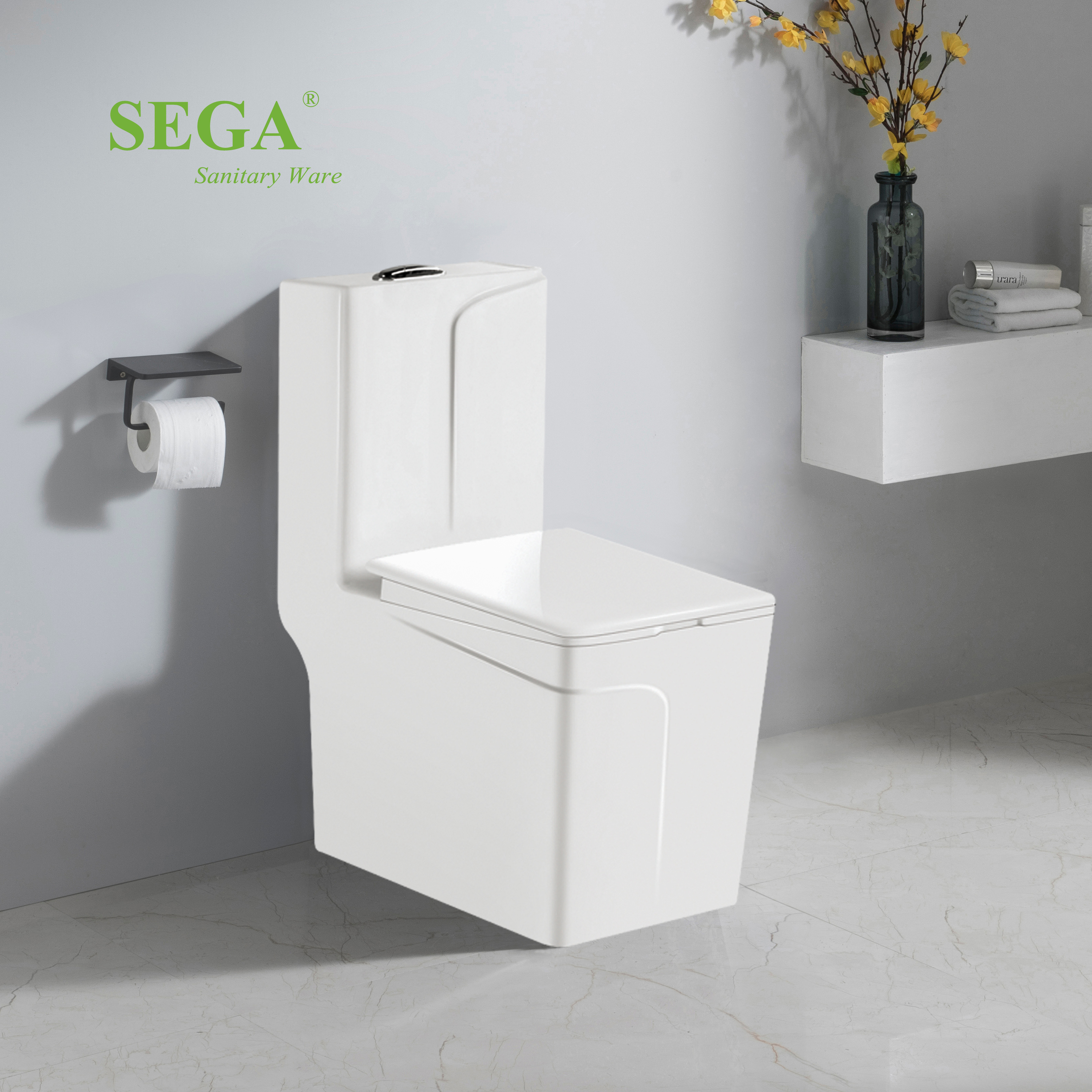 High Quality Sanitary Ware Wc One Piece Toilet Bowl Floor Toilet Item Water Closet with Bathroom Basin Set