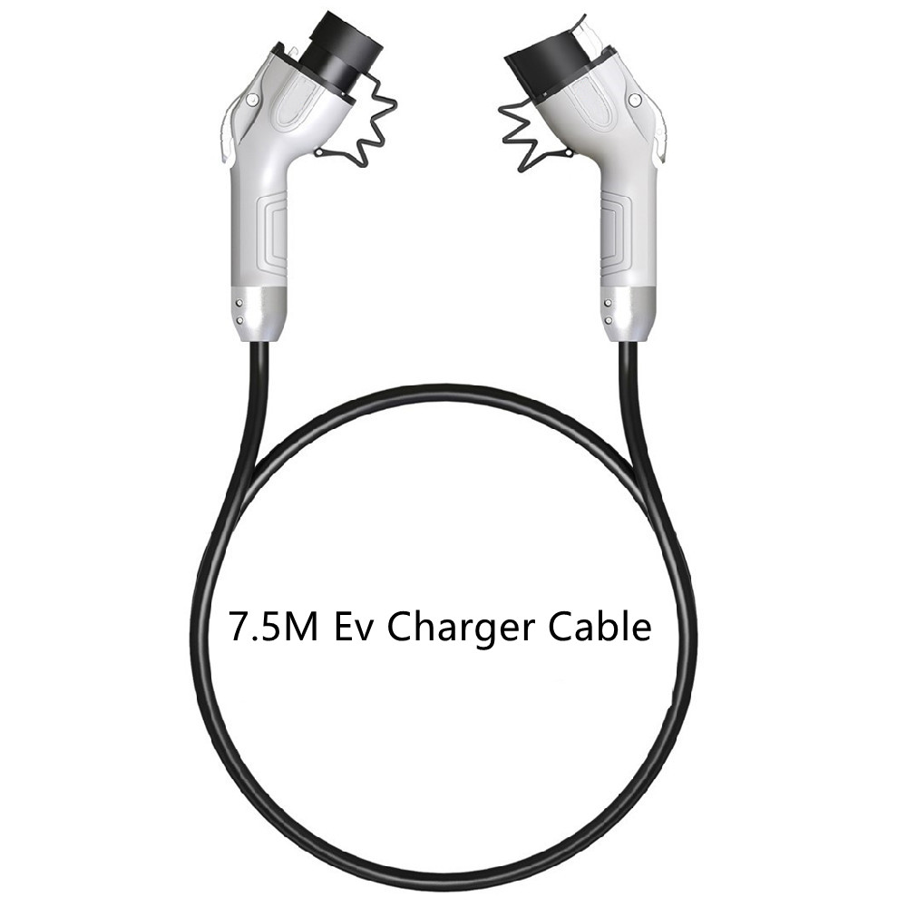 7.5M 32A Ev Charger Cable Single Phase Connector Chargers Gun Electric Vehicle GB to SAE J1772 Ev Charging Cable