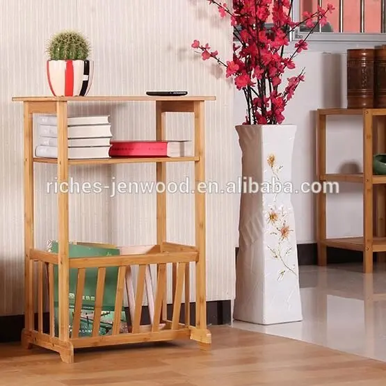 bamboo magazine rack storage table