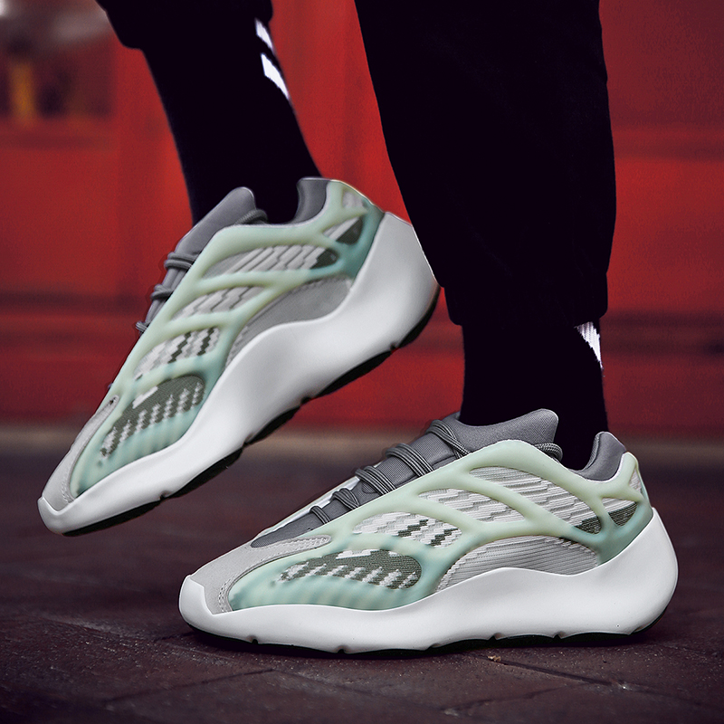 Лидер продаж, светоотражающие классические кроссовки Yeezy 700V3 для мужчин и женщин, обувь для папы, мужские кроссовки для бега, светящиеся вверх