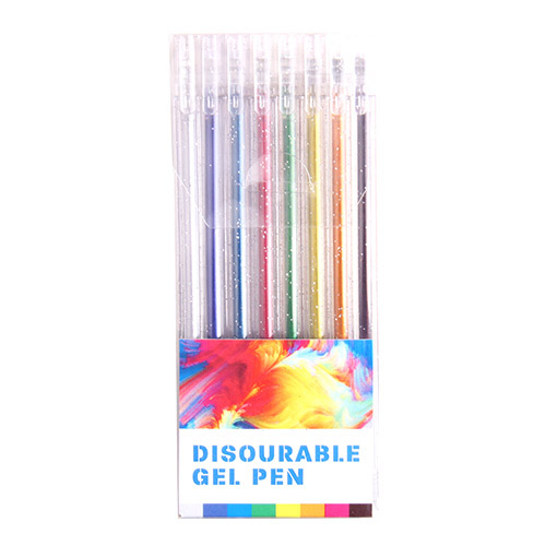 2021 Hot Sale INTERWELL Gel Pens Custom Kids 8 Colored Disourable Gel Pen Set
