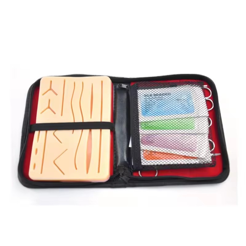Surgical suture practice kit with tool case, medical Skin practice suture kit, Silicone suturing pad for training use