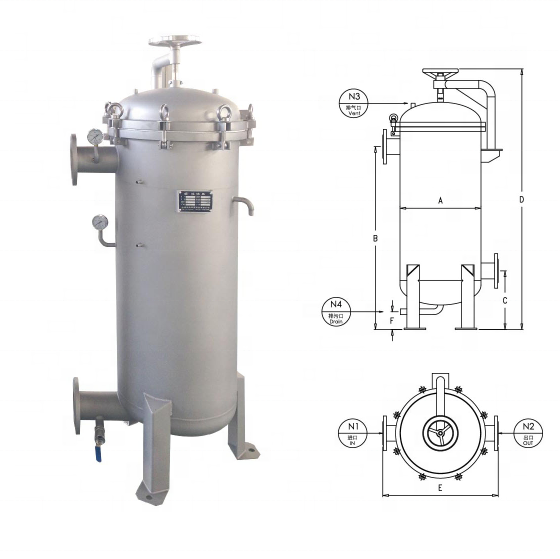 304 Or 316L Stainless Steel Filter Bag Housing For Honey Filtration