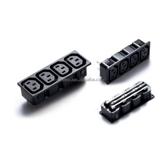 4 outlet way IEC C13 female connectors PDU socket, industrial power strip