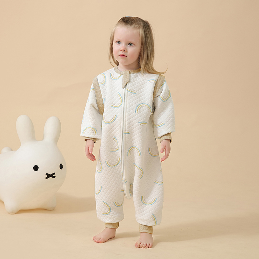 Sleeveless climbing suit baby anti-kick by autumn winter cotton warm sleeveless children split legs full body Baby sleeping bag