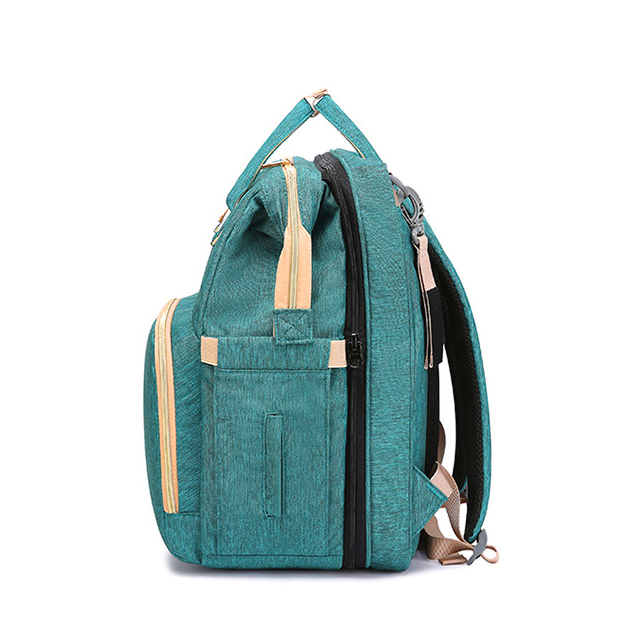 mommy diaper bag custom LOGO multifunction waterproof usb mommy baby diaper bag backpack with changing bed