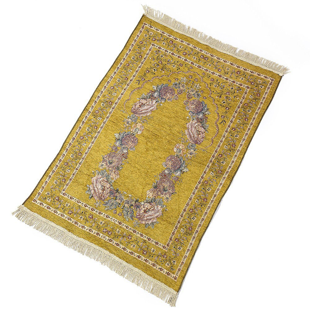 Cheap wholesale thicken Muslim prayer mat portable tassel rug