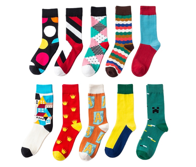 Calcetines с diseos de algodon de color brillante для мужчин