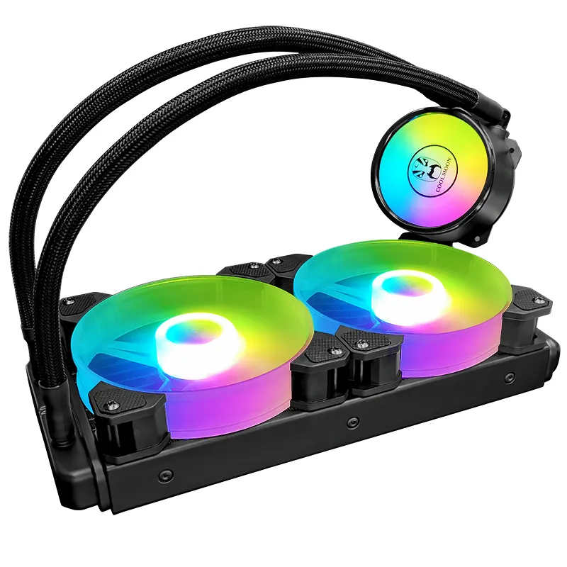 High quality COOLMOON AR240 240mm water cooling cpu cooler computer water radiator PWM +5V ARGB liquid cpu cooler
