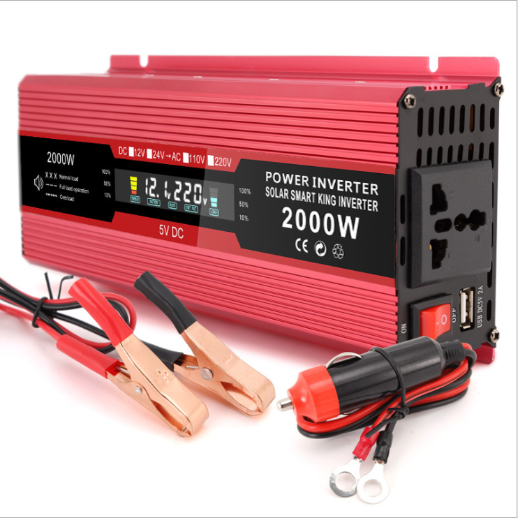 Car Power inverter LCD display US Plug 500W 1000W 2000W USB 12V/24V to 220V Out Door Power Supply Car Accessories Car Inverter