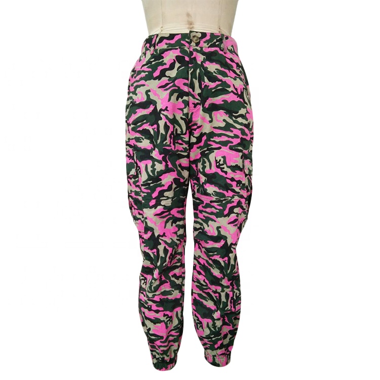 Custom New Camouflage Trouser High Waist Fashion Casual Woman Pants