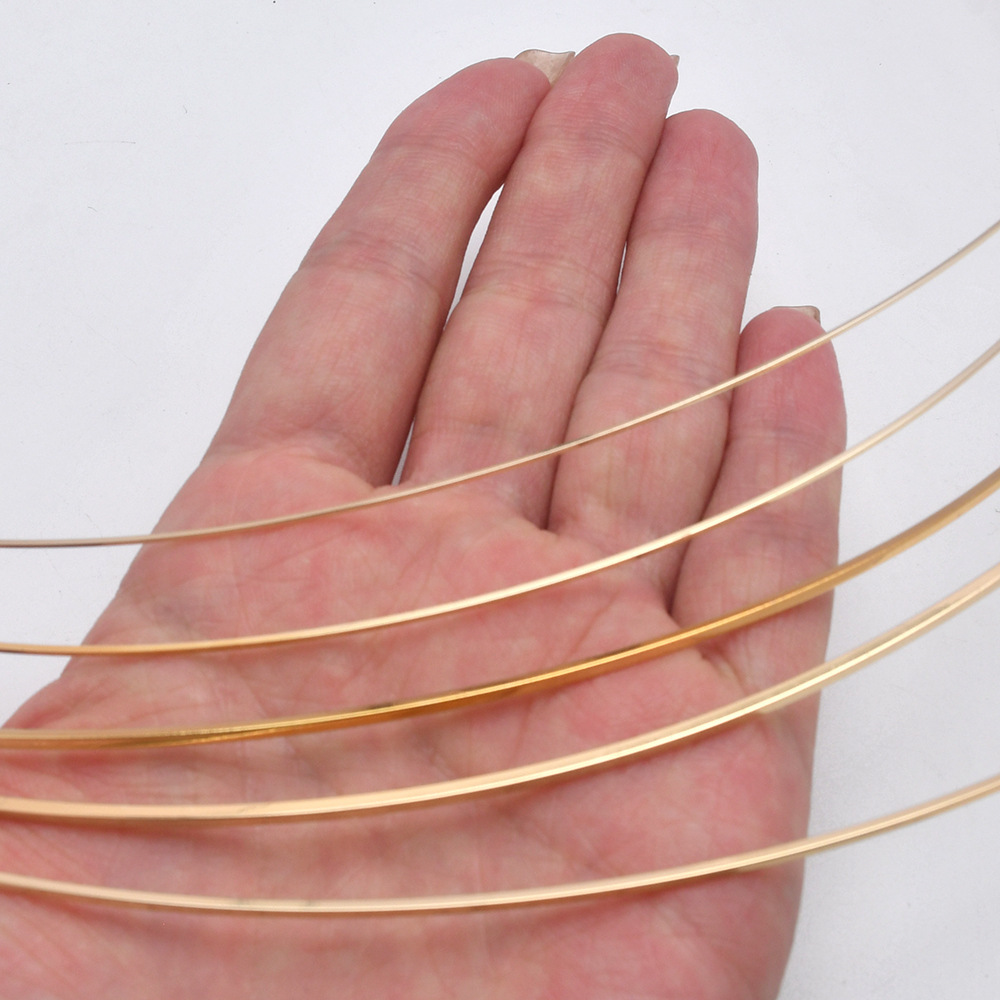 1M 0.6-1.5mm 14k Square Copper Wire Half Hard Silver 24k Gold Brass Wire for Jewelry Beading Craft Work
