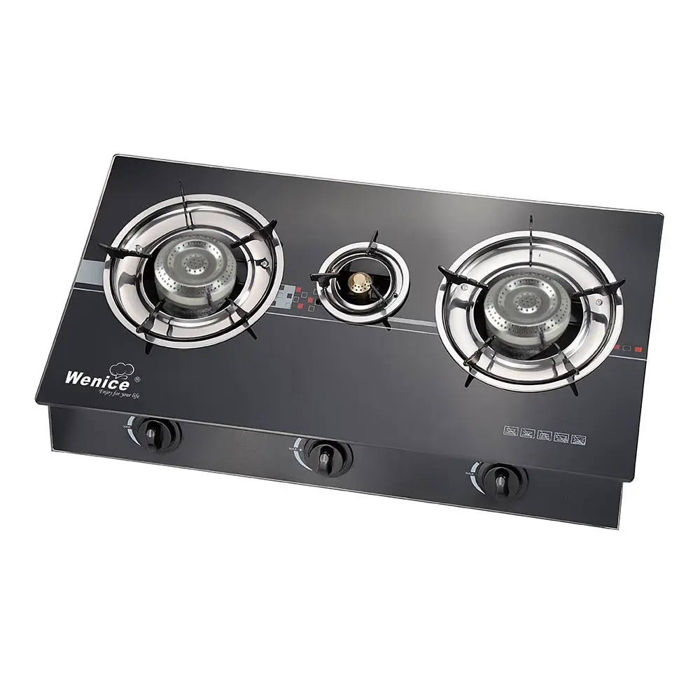8113 Cheap Price 6mm Portable Three Burner Gas Cooker Stove