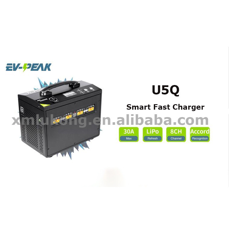 EV-PEAK U5Q 2400 Вт 30A 8 каналов LiPo промышленный Дрон умное быстрое профессиональное зарядное устройство для 12S 14S зарядное устройство
