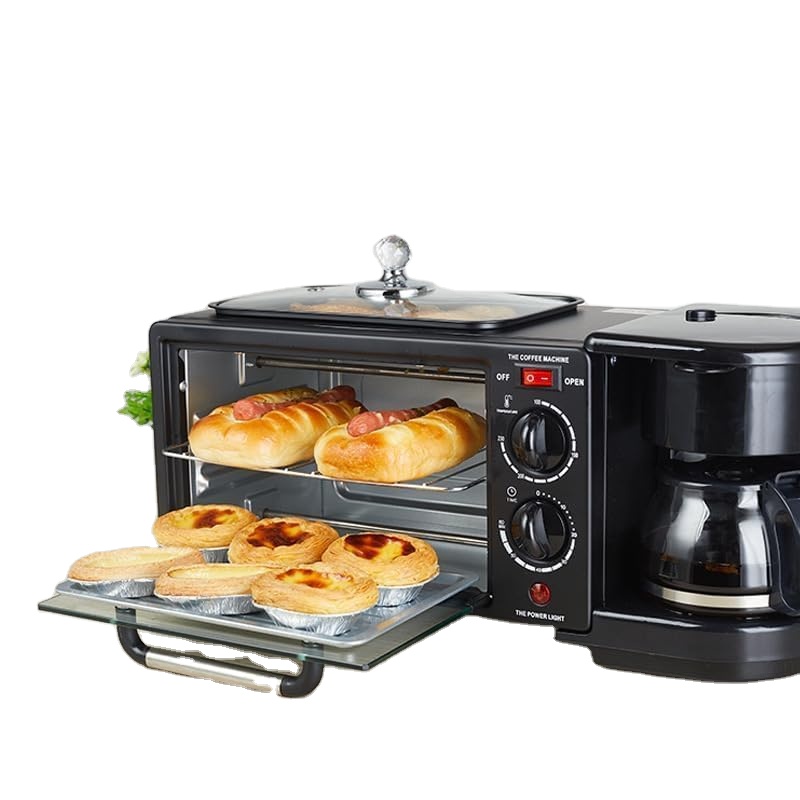 3-in-1 Multifunction Mini Bread Maker Set Breakfast Maker with Sandwich Toaster & Electric Oven for Household Use