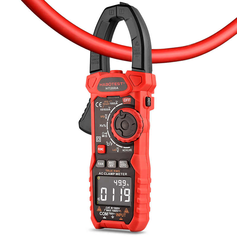 HABOTEST 1000V 1000A Profesional Clamp Meter Pinza Amperimetrica AC DC True RMS Capacitance Electrician Repair Tools