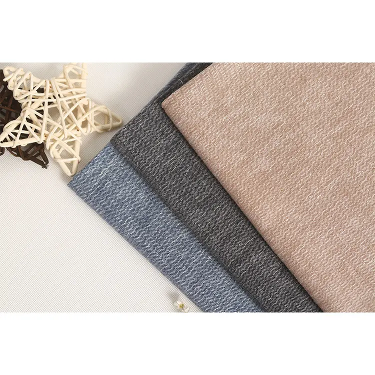 Attractive Price New Type Yarn Dyed Linen Cotton Spandex Fabric Stock For Garment