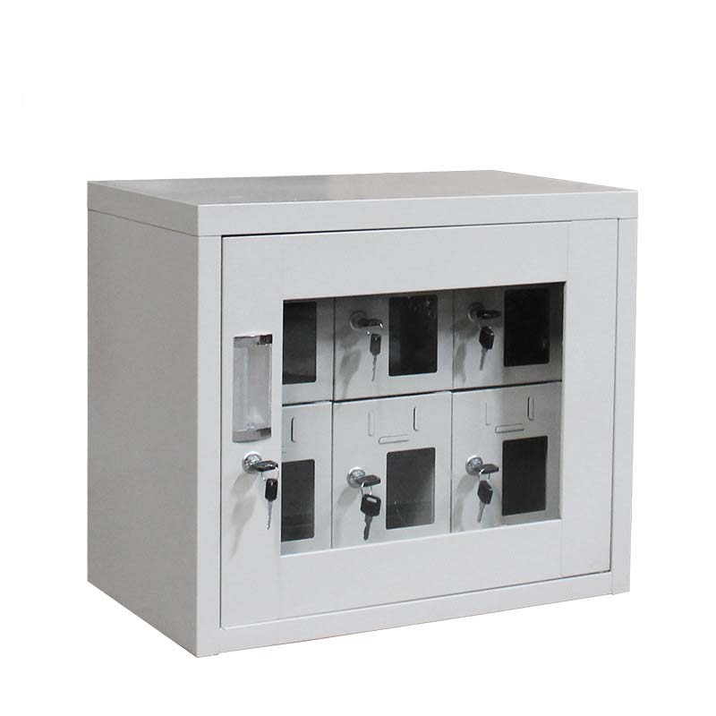 cheap price transparent door mobile phone charging cabinet